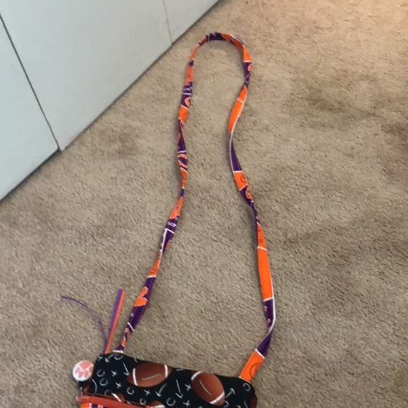 Crossbody Clemson football cloth purse. Handmade - Picture 2 of 4